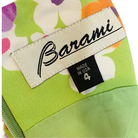 Vintage Barani Y2k Sleeveless Mini Dress Green Floral Print Size 4 - Picture 8 of 8